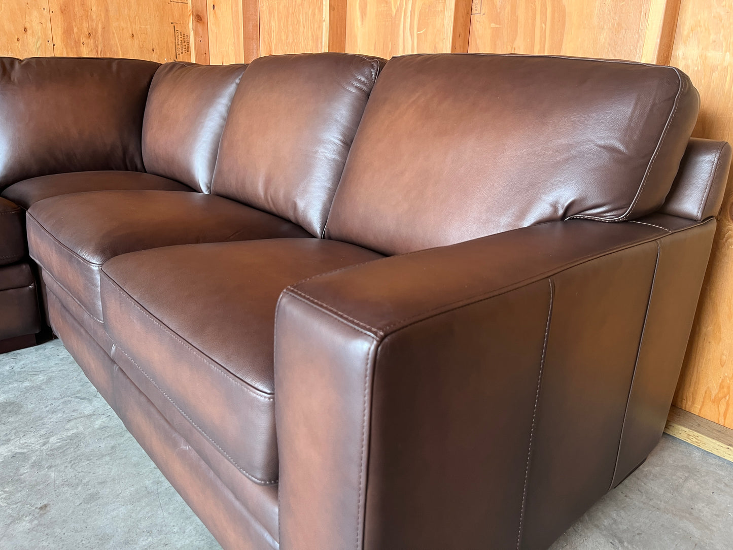 Real Leather Sectional Couch - Left or Right Facing - NEW!!
