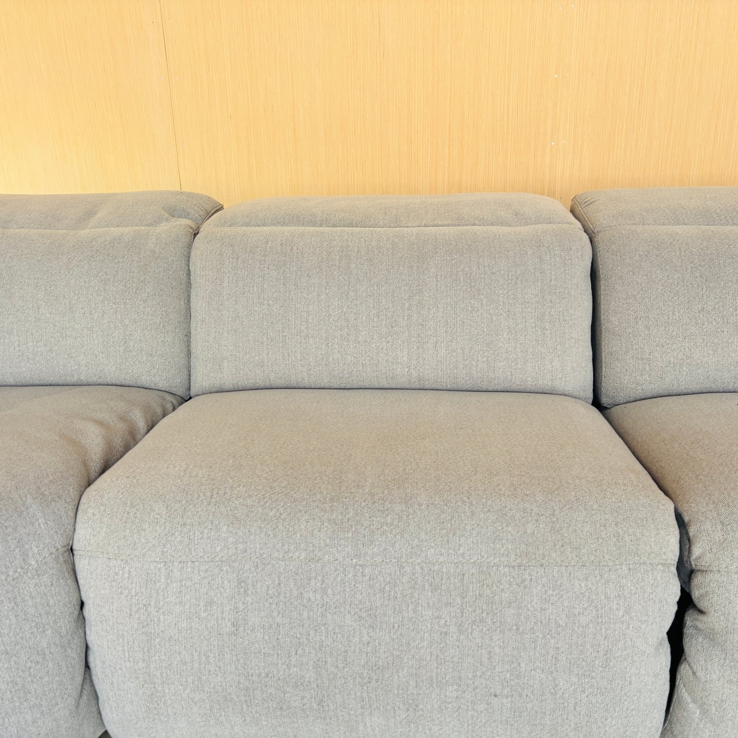 Gray 5-piece Power Reclining Fabric Sectional with 3 Power Headrests