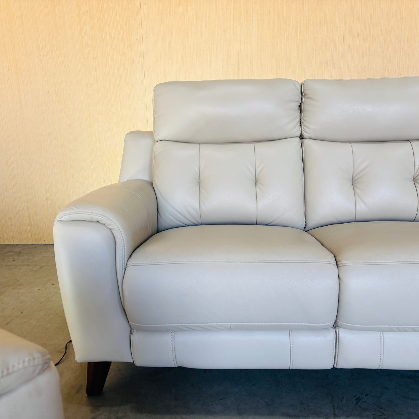 Real Leather Reclining Couch and Chair Set