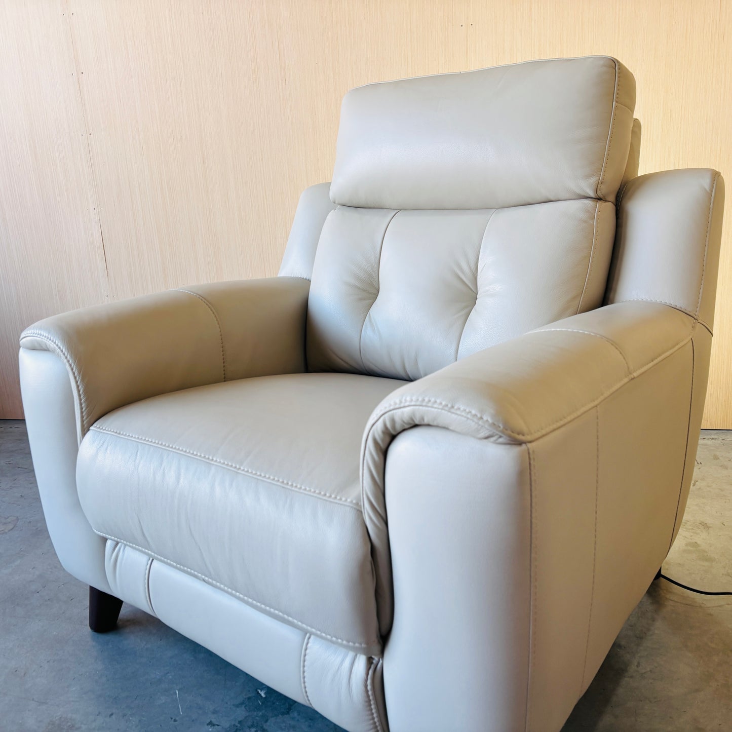 Real Leather Reclining Couch and Chair Set