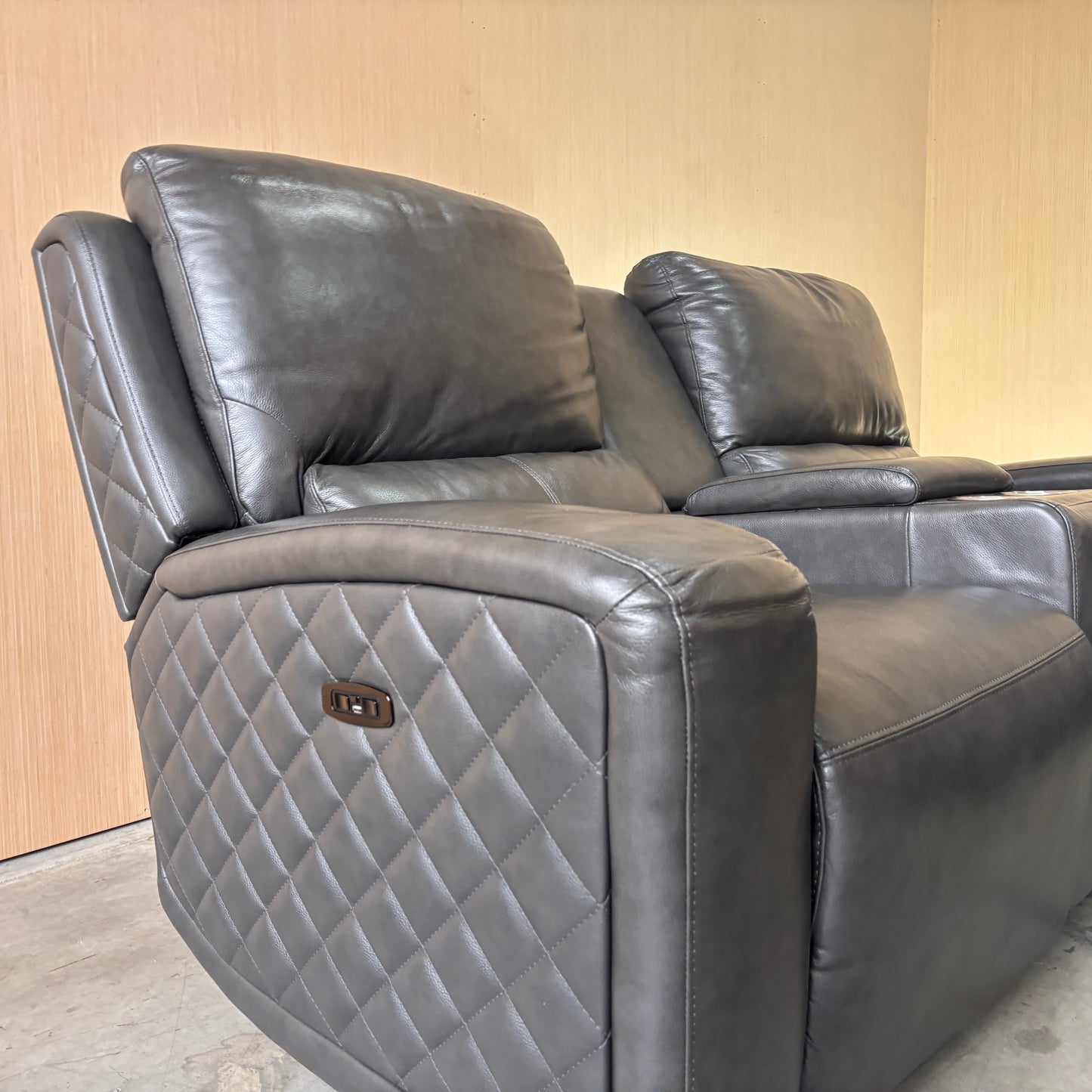 Leather Power Reclining Sofa Couch and Loveseat