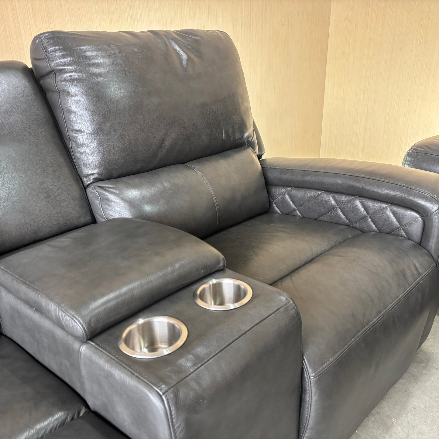 Leather Power Reclining Sofa Couch and Loveseat