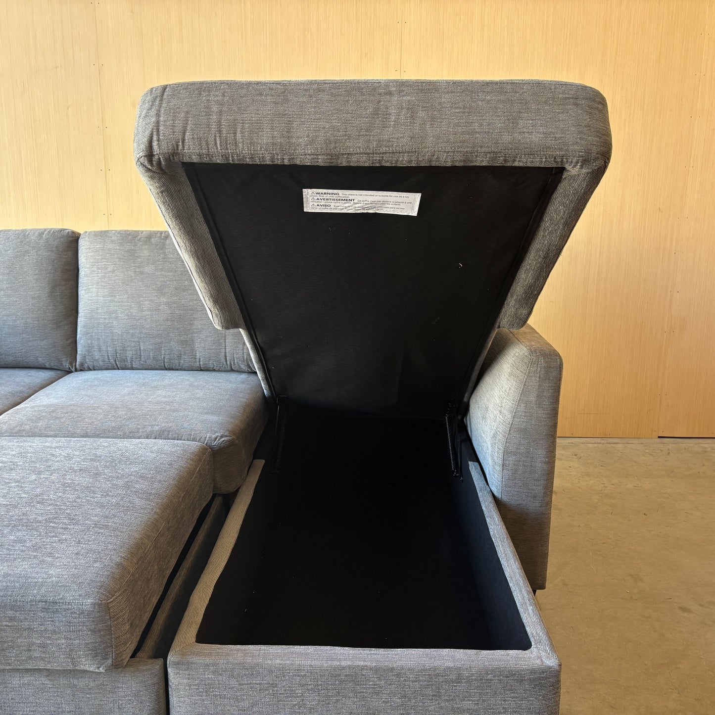 Fabric Sleeper Sofa Couch Reversible with Storage Chaise - Like New!!