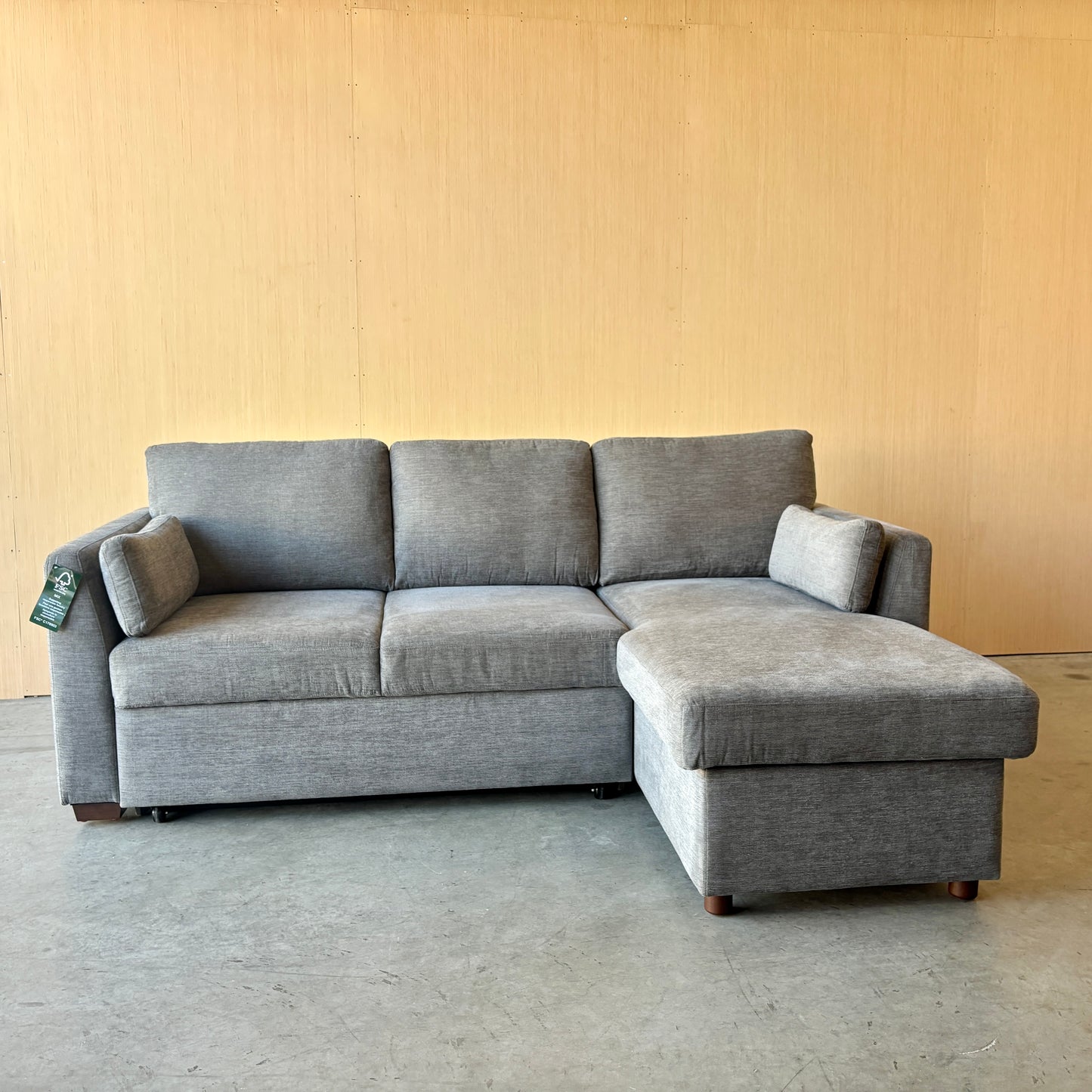 Fabric Sleeper Sofa Couch Reversible with Storage Chaise - Like New!!