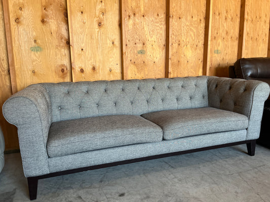Grey MCM Chesterfield Fabric Sofa Couch