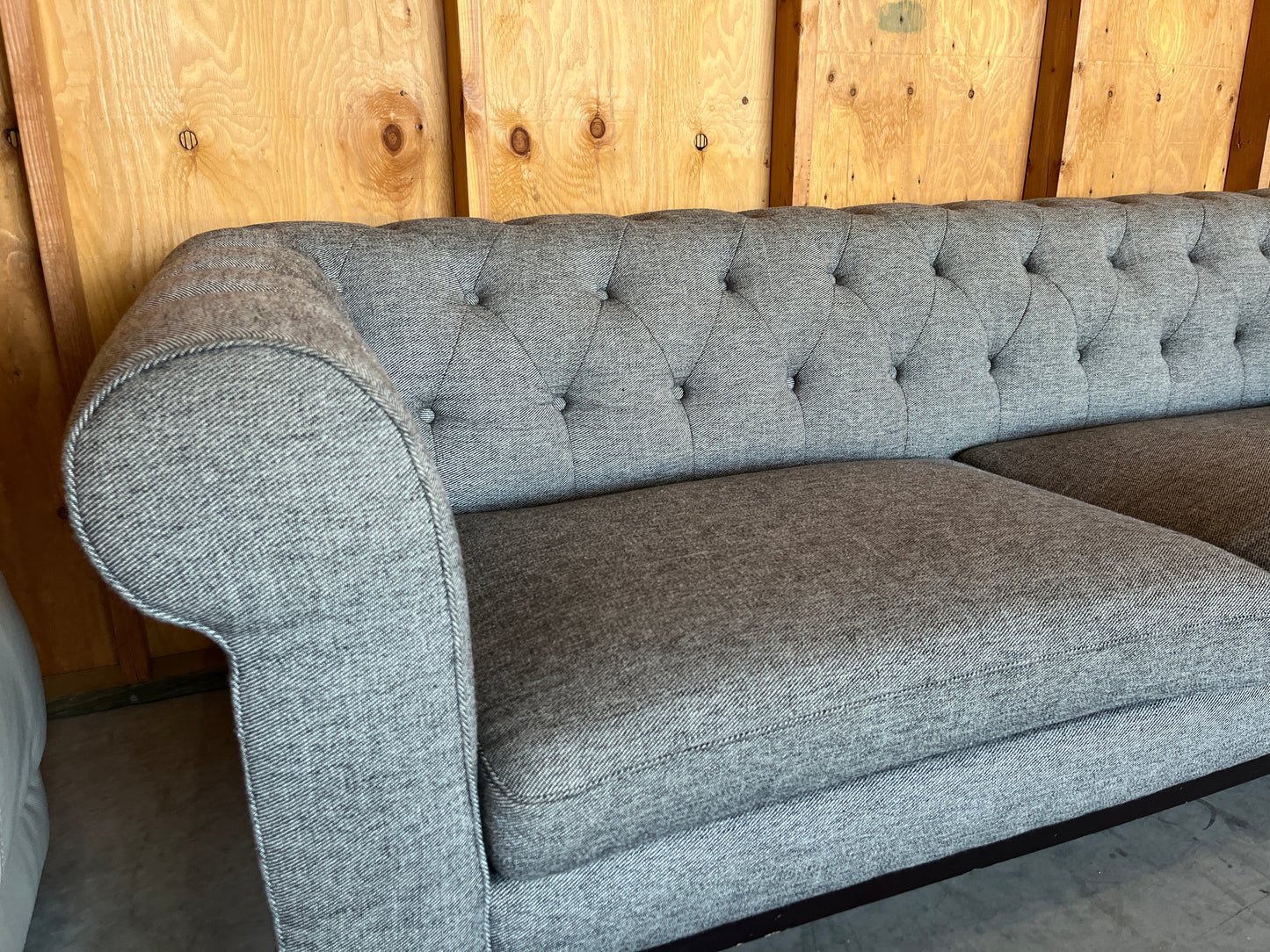 Grey MCM Chesterfield Fabric Sofa Couch