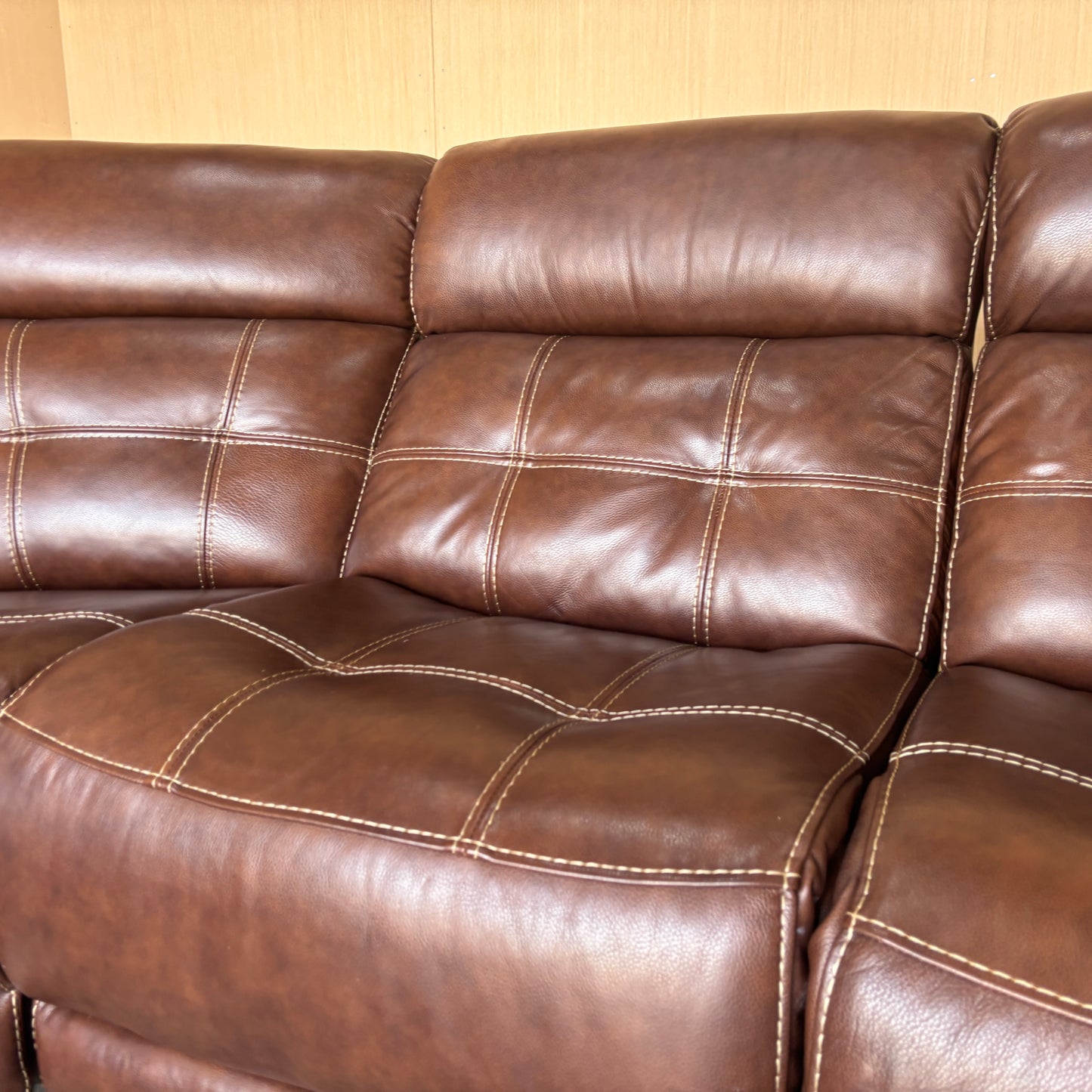 Real Leather Power Reclining Modular Sectional Couch