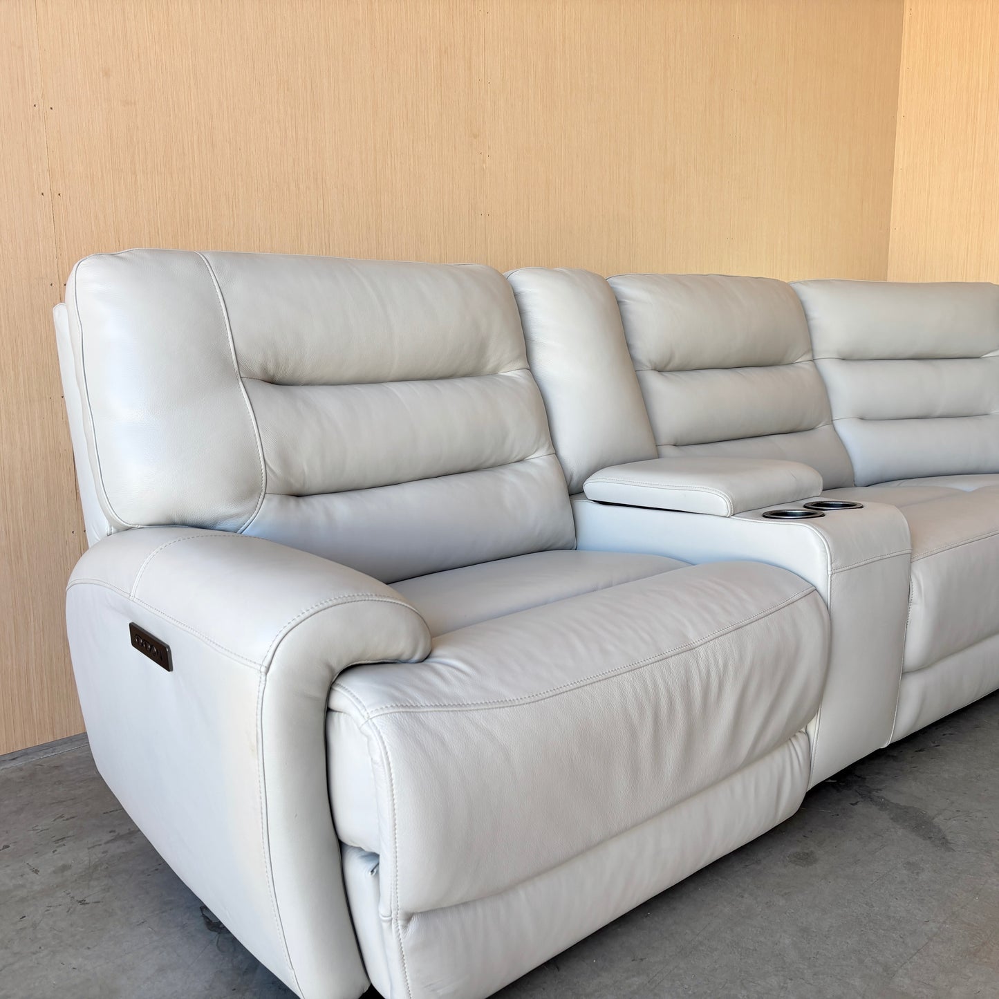 Leather Power Zero Gravity Reclining Sectional with Power Headrests