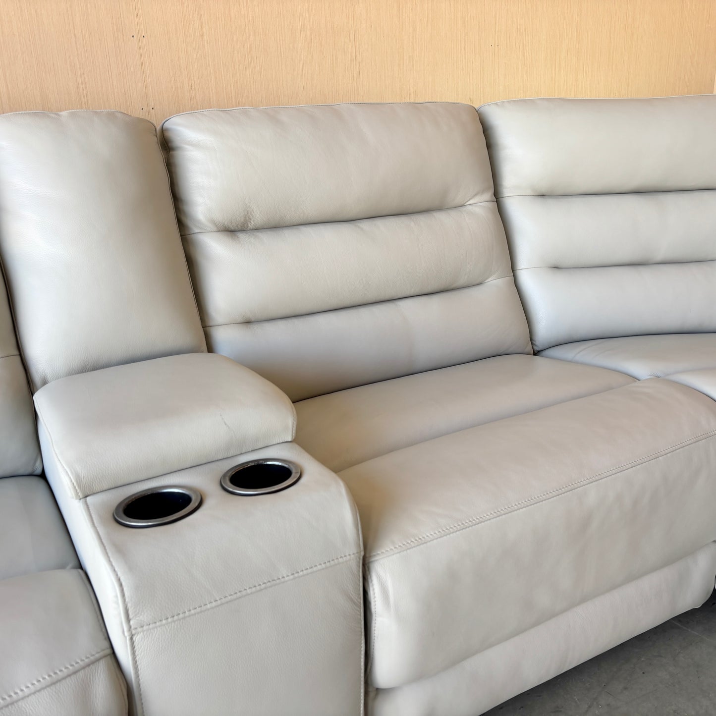 Leather Power Zero Gravity Reclining Sectional with Power Headrests