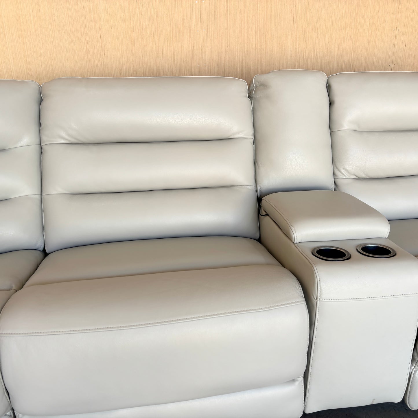Leather Power Zero Gravity Reclining Sectional with Power Headrests