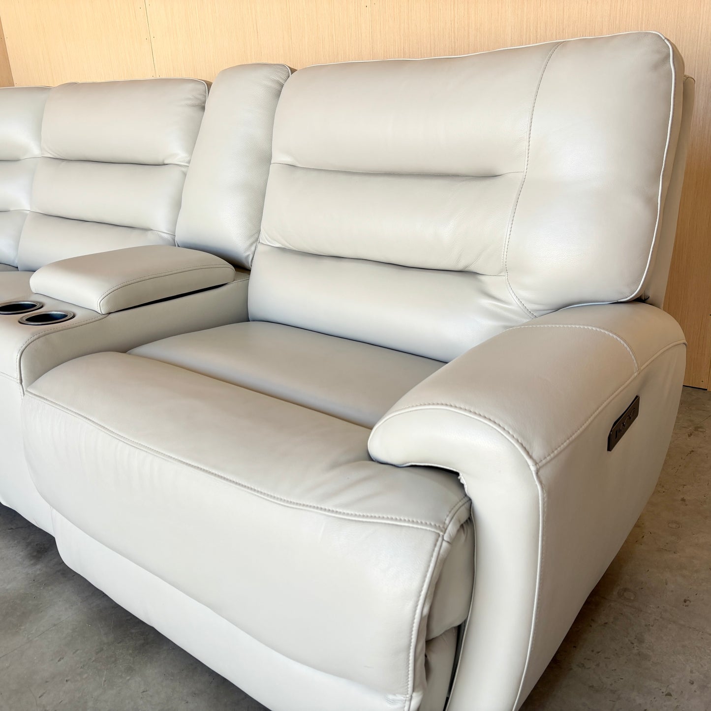 Leather Power Zero Gravity Reclining Sectional with Power Headrests