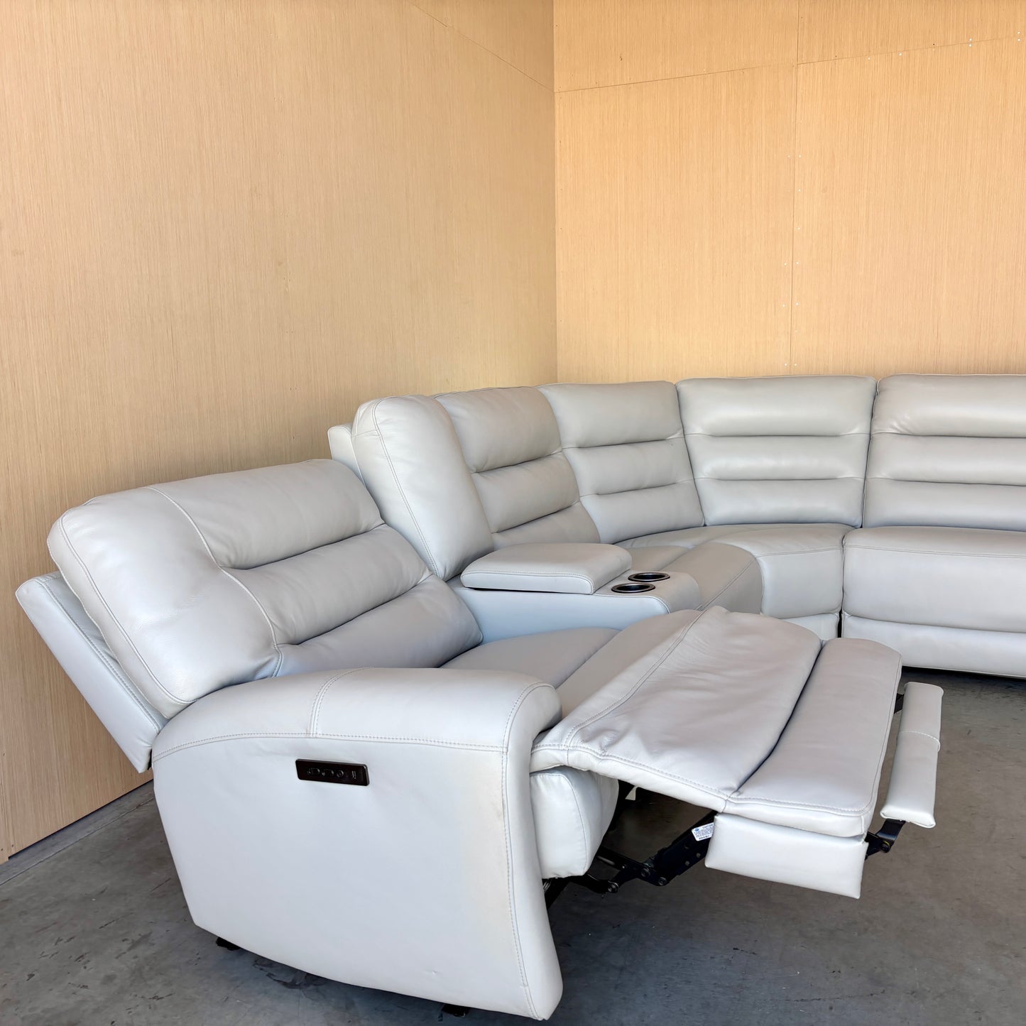 Leather Power Zero Gravity Reclining Sectional with Power Headrests