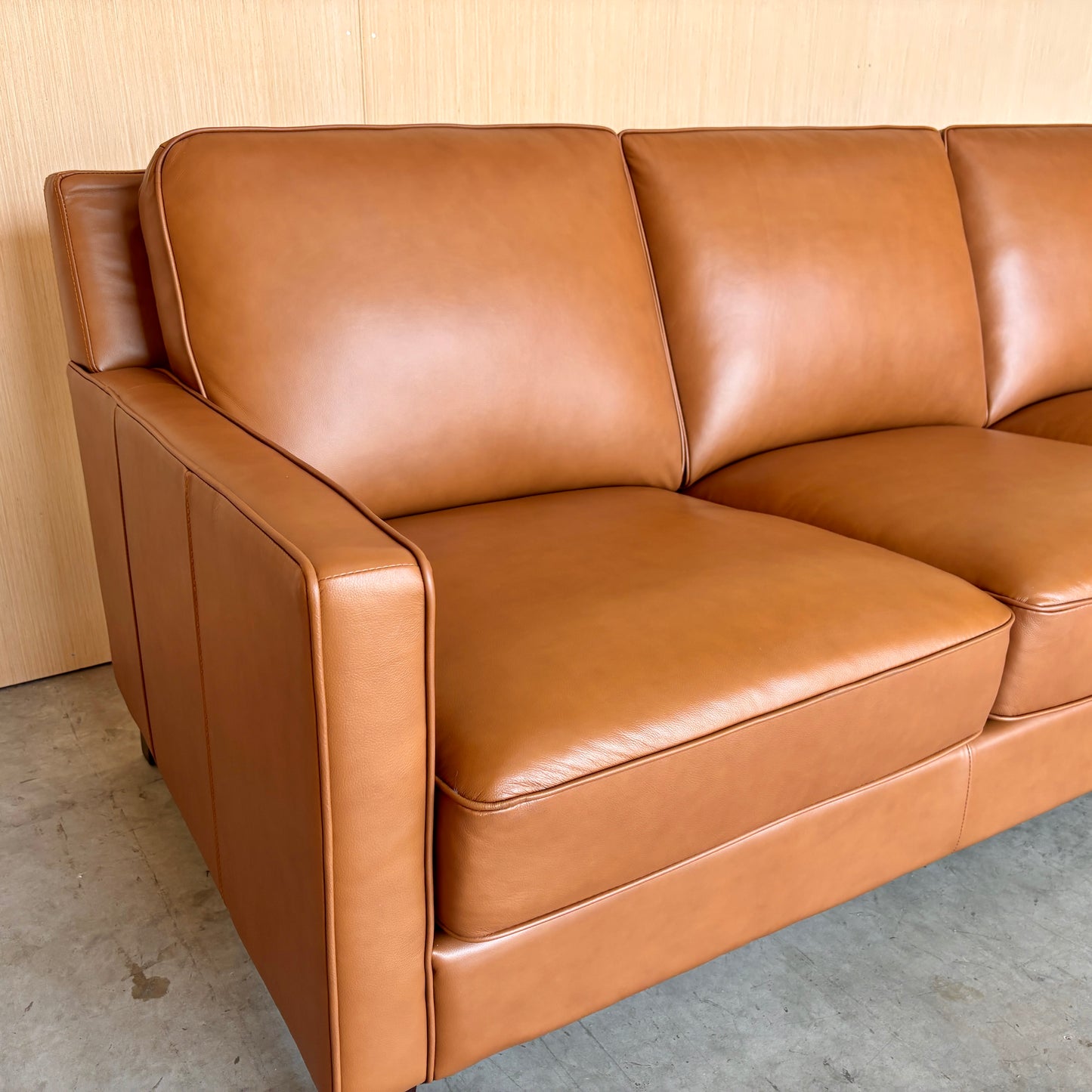 Camel Leather Couch - Like New!!