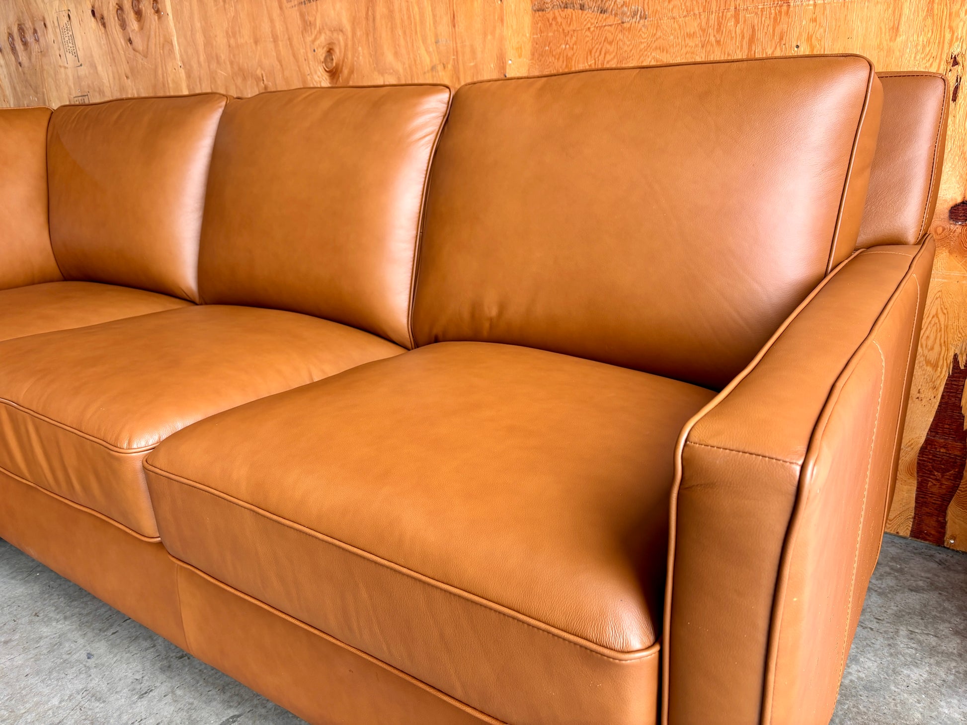 brown leather sofa