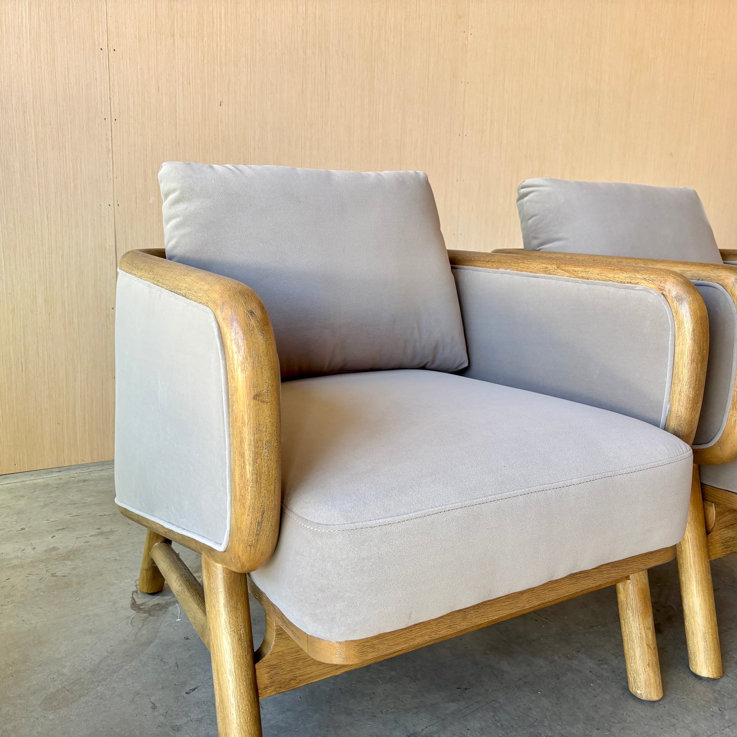 Grey Fabric Accent Chair Set - Like New!