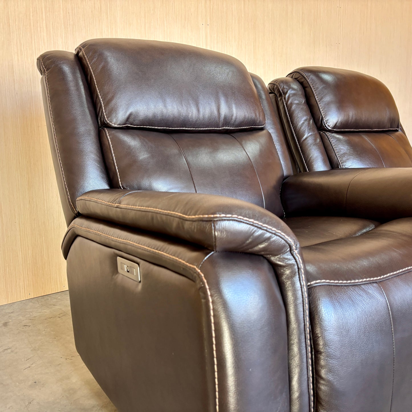 Leather Power Rocker Recliner with Power Adjustable Headrest - Like New!