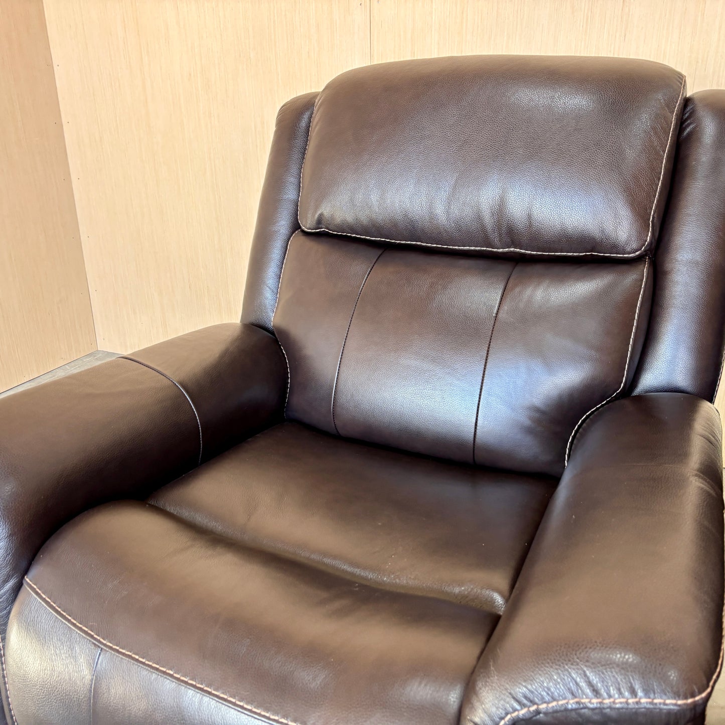 Leather Power Rocker Recliner with Power Adjustable Headrest - Like New!