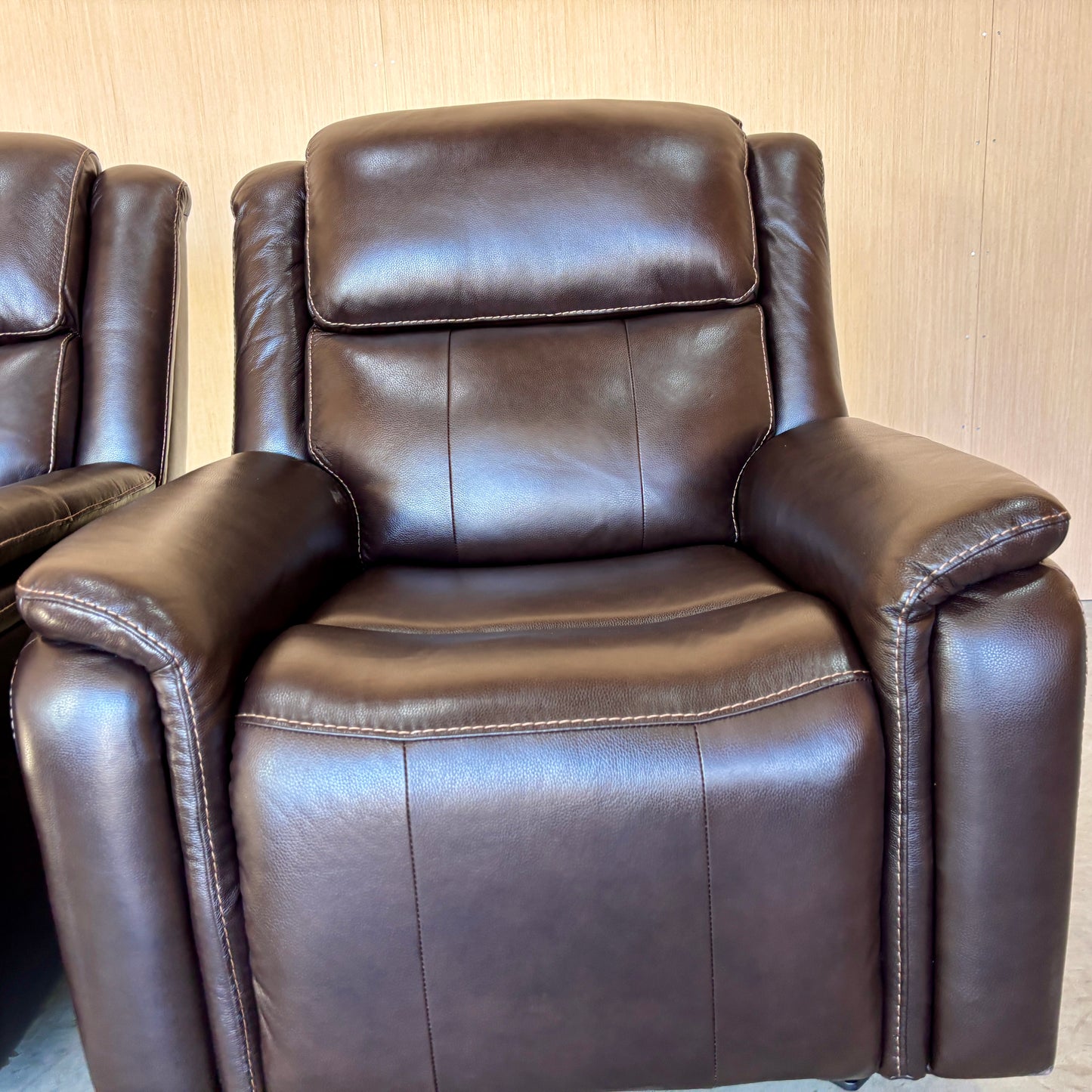 Leather Power Rocker Recliner with Power Adjustable Headrest - Like New!