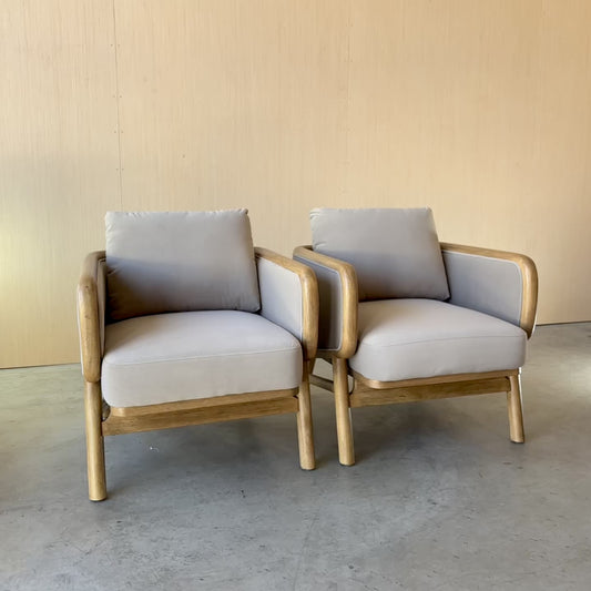 Grey Fabric Accent Chair Set - Like New!