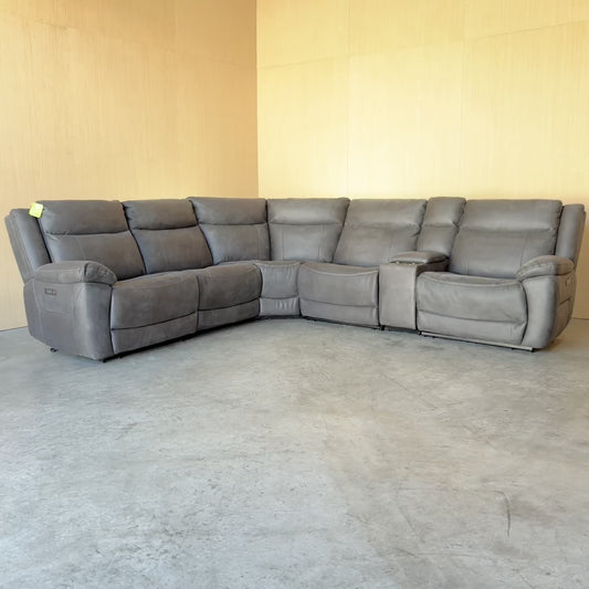6-piece Fabric Power Reclining Sectional With Power Headrests