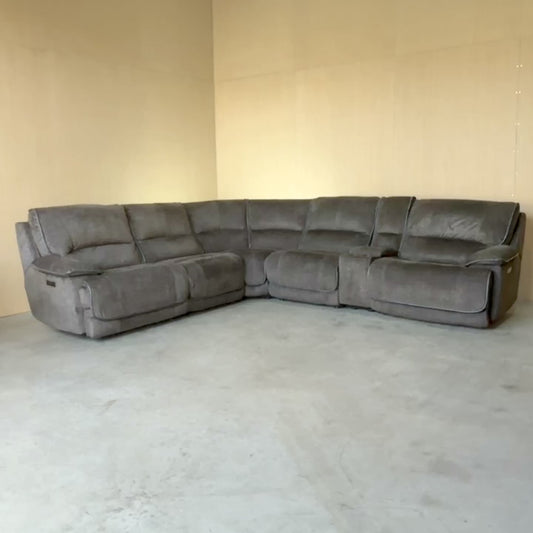 6-piece Fabric Power Reclining Sectional with Power Headrest