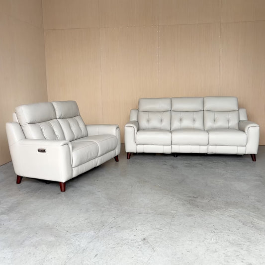 Leather Reclining Couch and Loveseat Set