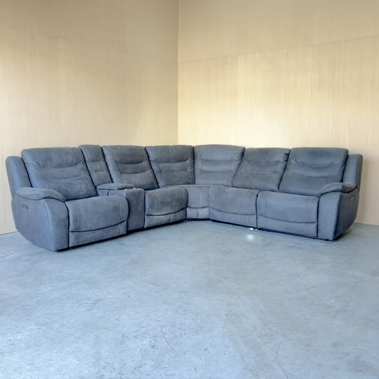 6-piece Fabric Power Reclining Sectional With Power Headrests