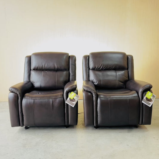 Leather Power Rocker Recliner with Power Adjustable Headrest - Like New!