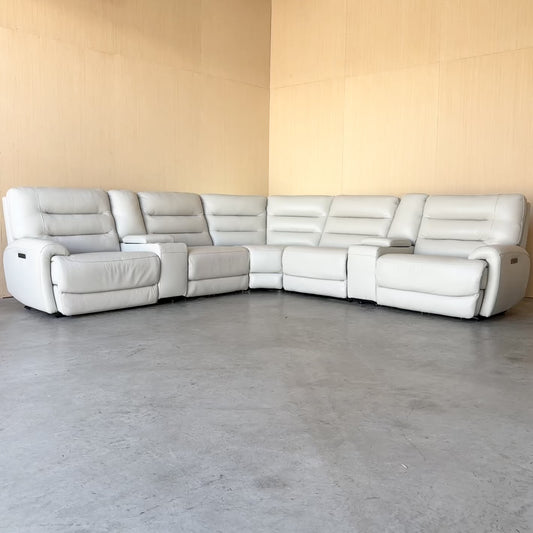 Leather Power Zero Gravity Reclining Sectional with Power Headrests