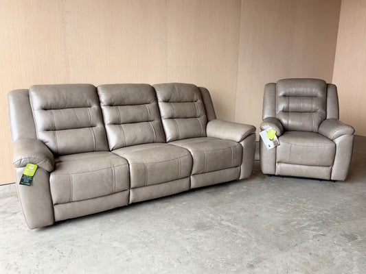 Leather Power Recliner Couch and Chair with Power Headrest