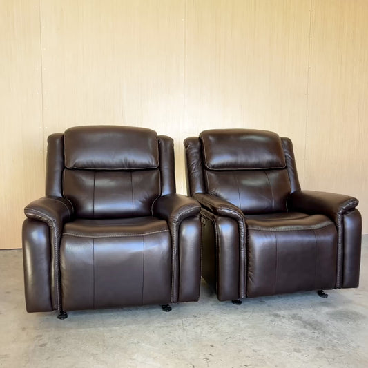 Leather Power Rocker Recliner with Power Adjustable Headrest - Like New!
